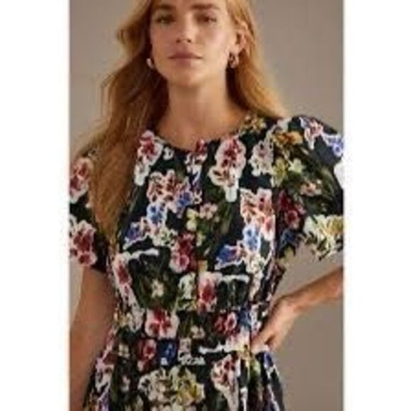 NWT By Anthropologie Womens Floral V-neck The Somerset Maxi Dress Multicolor XL - Picture 5 of 16